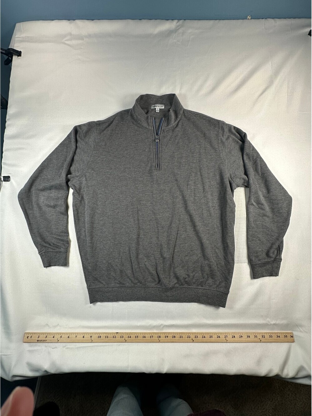 Peter Millar Men's Crown Comfort Interlock Quarter-Zip Pullover - Grey, XL (145)